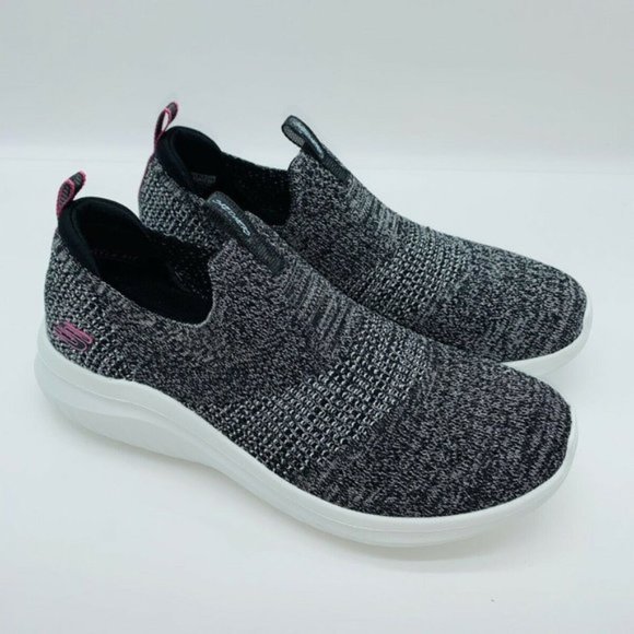 ecco black leather slip on sneakers